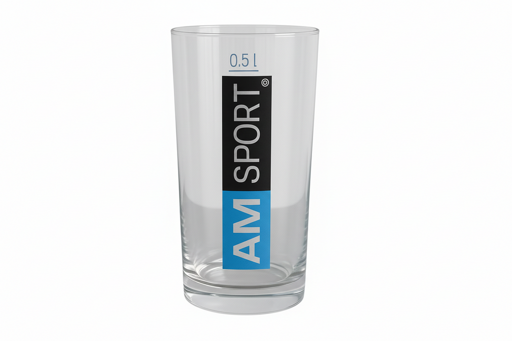 AMSPORT Glas mit AMSPORT Logo