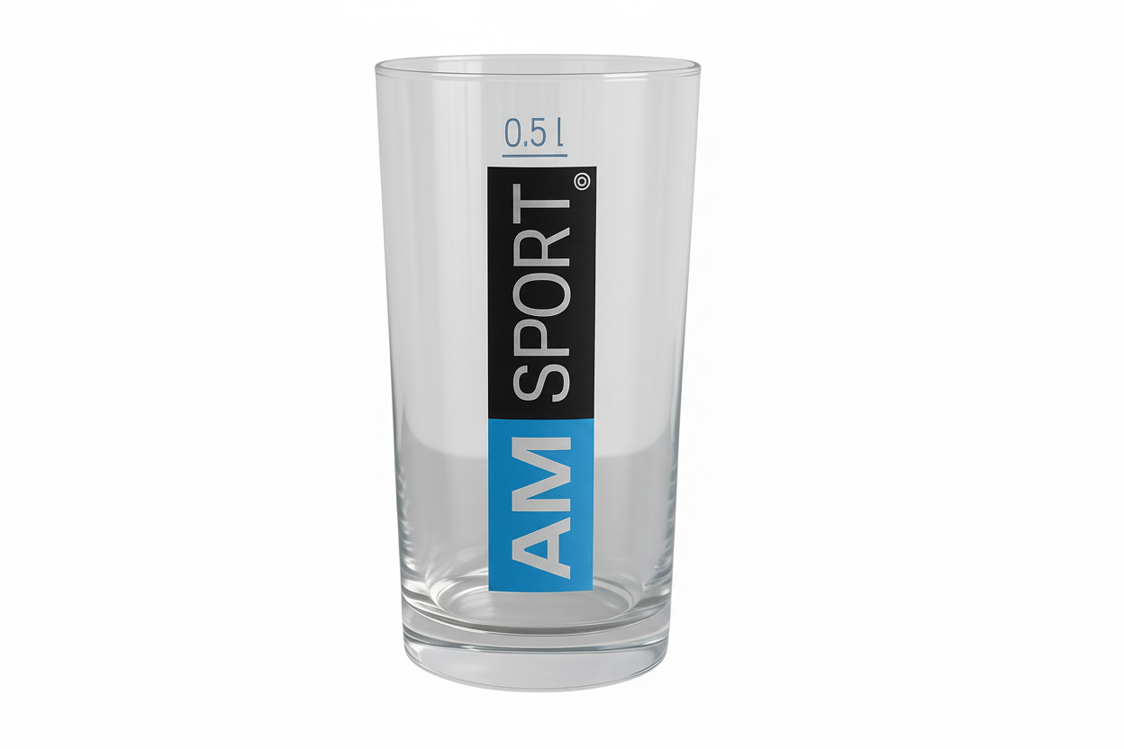 AMSPORT Glas mit AMSPORT Logo