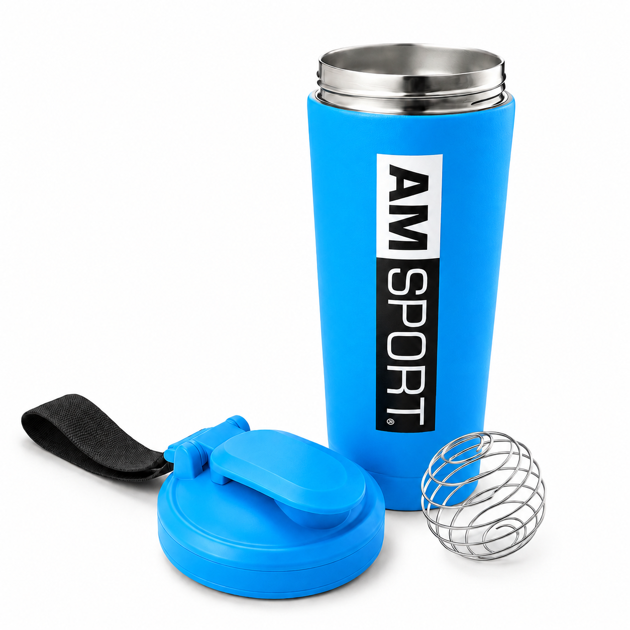 AMSPORT Edelstahl-Shaker 0,7 l blau