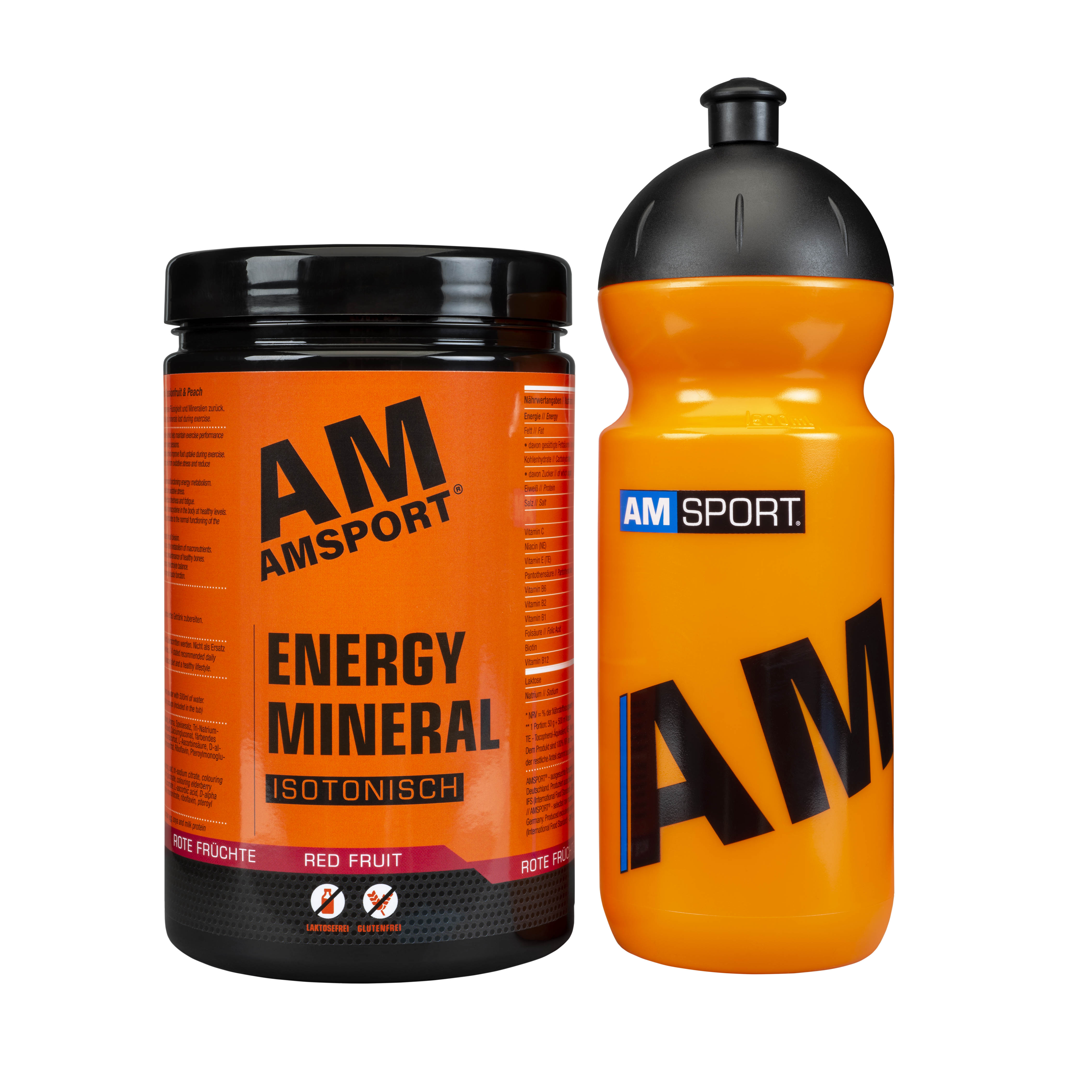 AMSPORT Energy Mineral Rote Früchte 500 g inkl. Trinkflasche