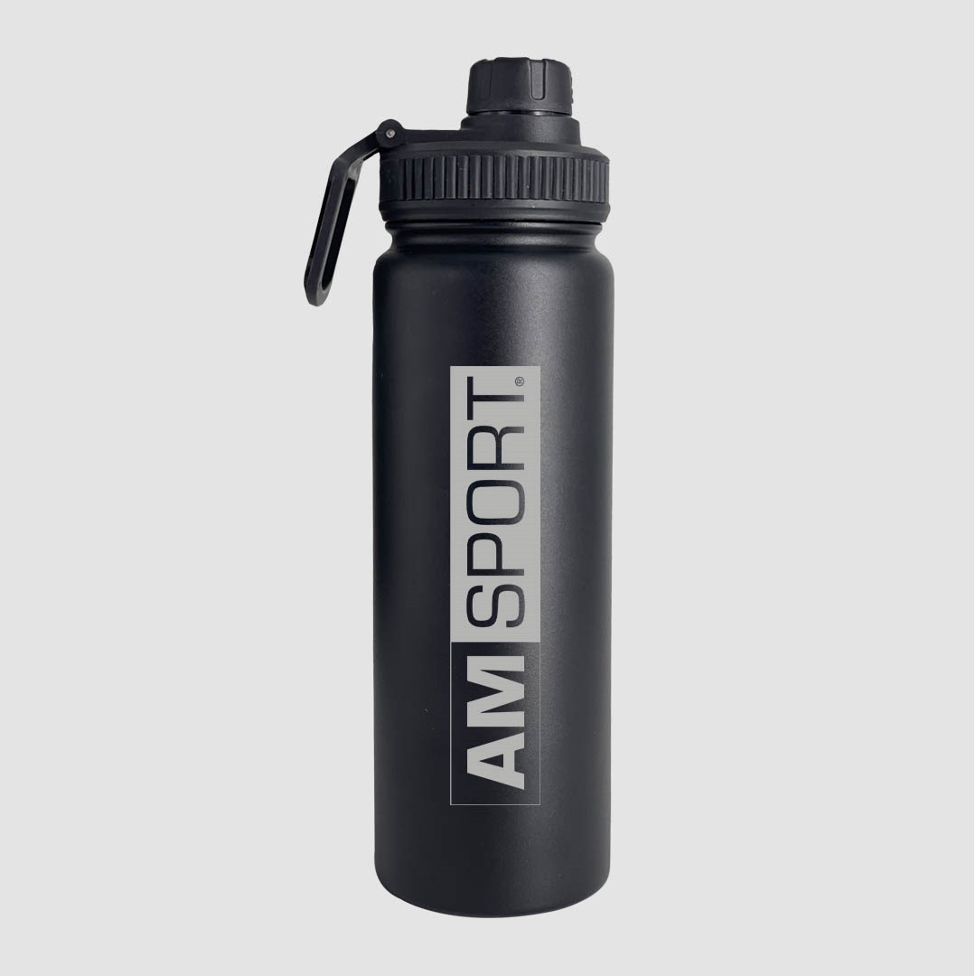 Trinkflasche 0,7 l Edelstahl schwarz